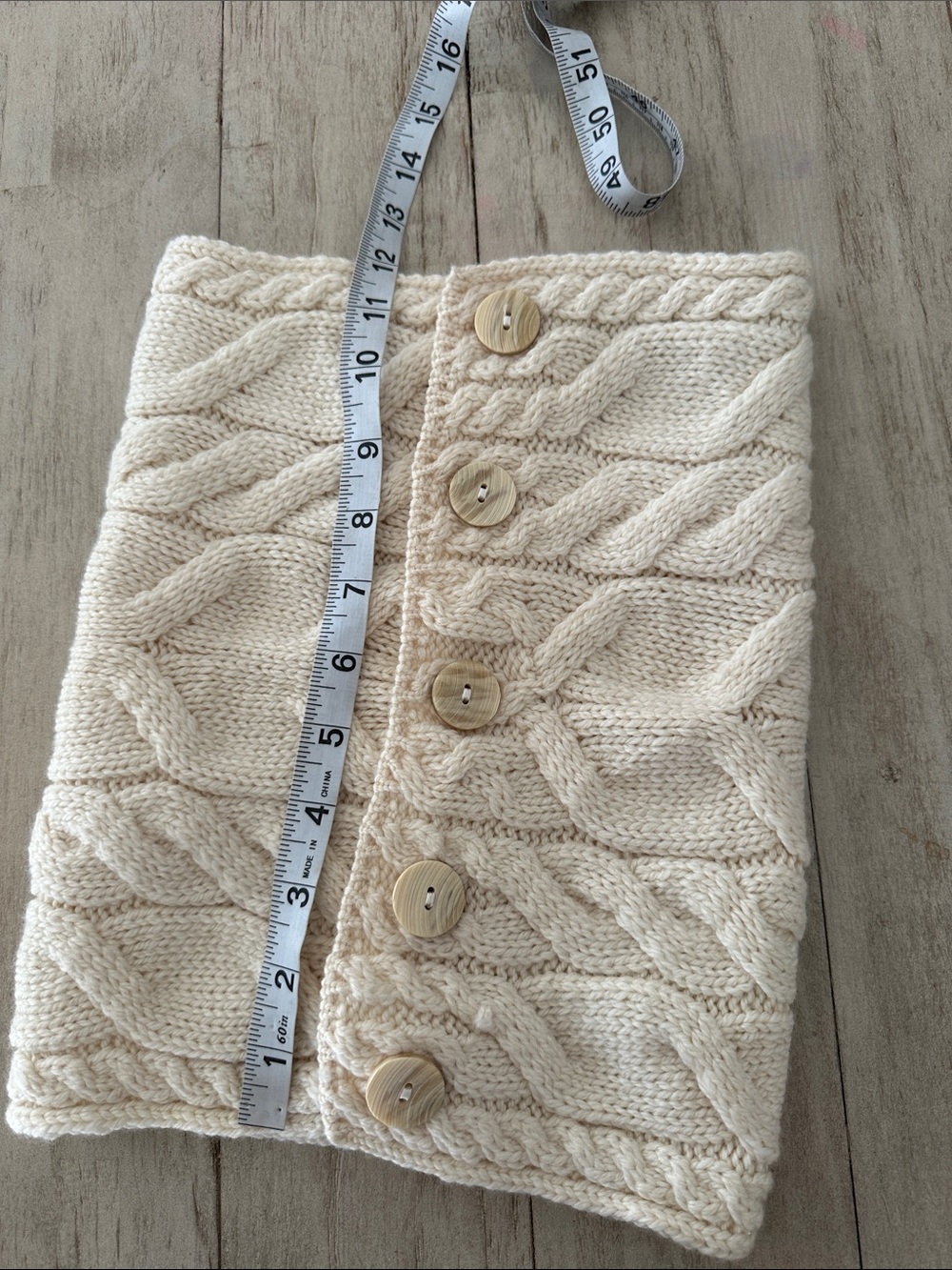 Aran Sweater Market Ladies Aran Merino Buff Cream Ivory - Picture 6 of 6